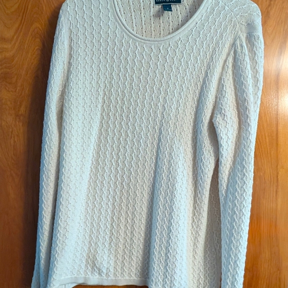 Karen Scott Cream Cable Knit Sweater - Picture 1 of 2